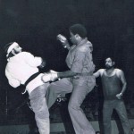 Concho Valley Pro Am, San Angelo, TX, Lft Ray Mc Cullum, Rgt Larry Lockhart, Joe Alvarado Ref, 12 May 1977