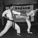 Soryukan, Sasebo, Jp, Michio Koyasu, #15 Performing Taisabaki Kumite Sukui Uke Yoko Geri, 1965