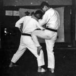 Soryukan, Sasebo, Jp, Michio Koyasu, #19 Performing Taisabaki Kumite Sukui Uke Hiza Geri, 1965