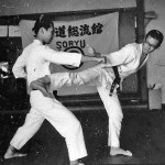 Soryukan, Sasebo, Jp, Michio Koyasu, #5 Performing Taisabaki Kumite Chudan Yoko Geri, 1965